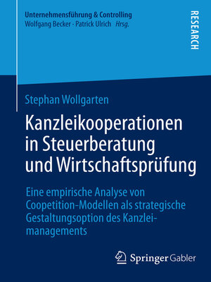 cover image of Kanzleikooperationen in Steuerberatung und Wirtschaftsprüfung